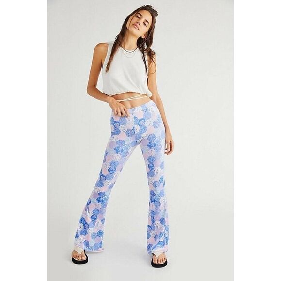 NEW FREE PEOPLE  X FLARE STREET Sz XS ENDORIA PATCHWORK FLARES - Picture 1 of 2